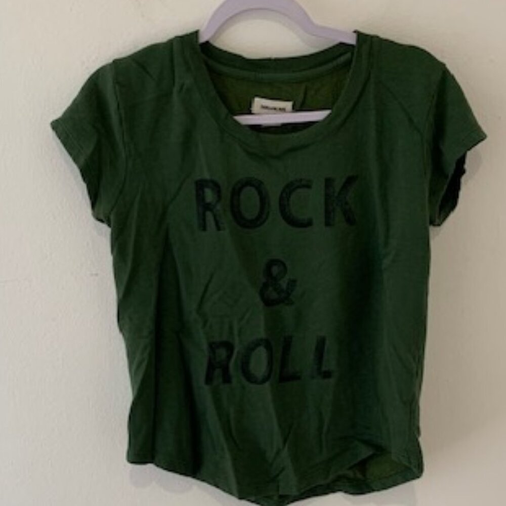 Zadig & Voltaire green distressed Rock & Roll short sleeve sweatshirt